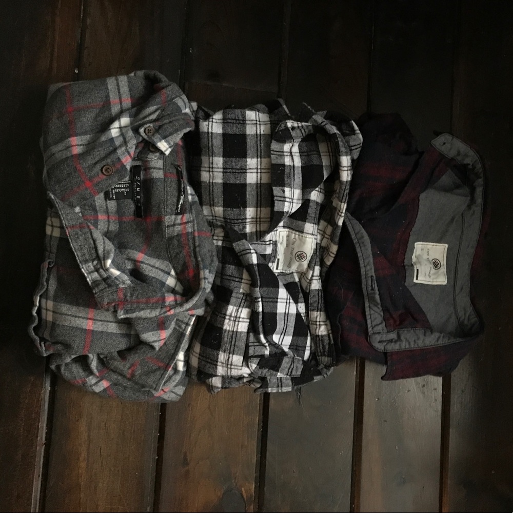 THREE Men's Flannels